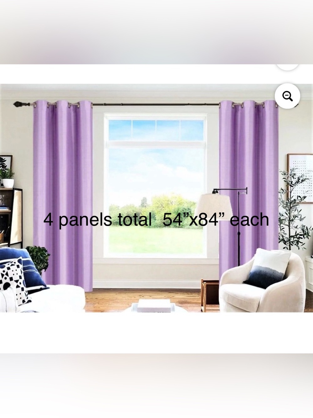 New 4 Lavender Blackout Curtain Panels 54”x84” each